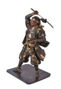 Gyokko: A Japanese Parcel Gilt Bronze Figure of a Samurai