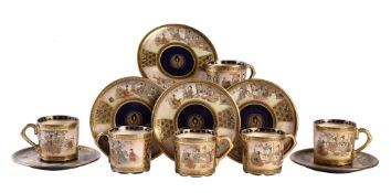 A Satsuma Pottery Coffee Service