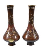 A Pair of Japanese Bronze Vases