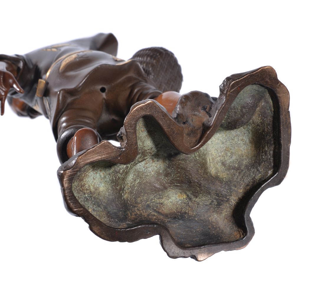 Atsuyoshi: A Japanese Bronze Figure of an Angler - Image 4 of 4