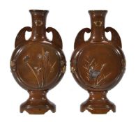 Hattori Company: A Pair of Japanese Bronze Vases