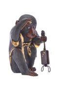 A Japanese Bronze Model of a Macaque