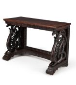 An Anglo-Indian carved carved hardwood console table, first half 19th century