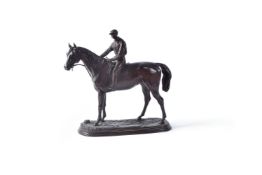 After Jules Moigniez, (French 1835 - 1894), Retour au Pesage, a patinated bronze equestrian group, l