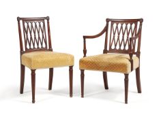 A set of seven George III mahogany dining chairs, circa 1790