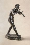 Auguste Puttemans, (Belgian 1886 - 1922), a patinated bronze model of a Bacchante, dated 1917
