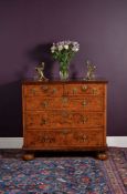A William & Mary mulberry or field maple and marquetry chest of drawers, in the manner of Coxed & Wo