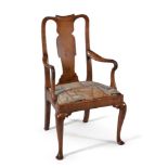 A George I walnut armchair, circa 1720