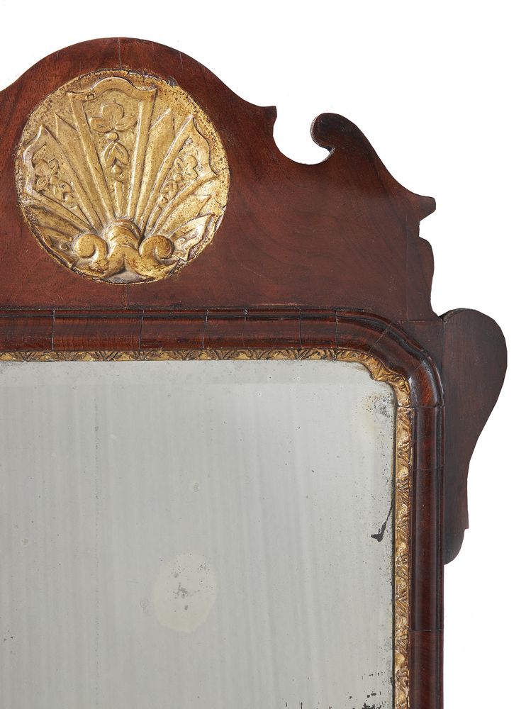 A George II walnut and parcel gilt wall mirror, circa 1750 - Image 2 of 2