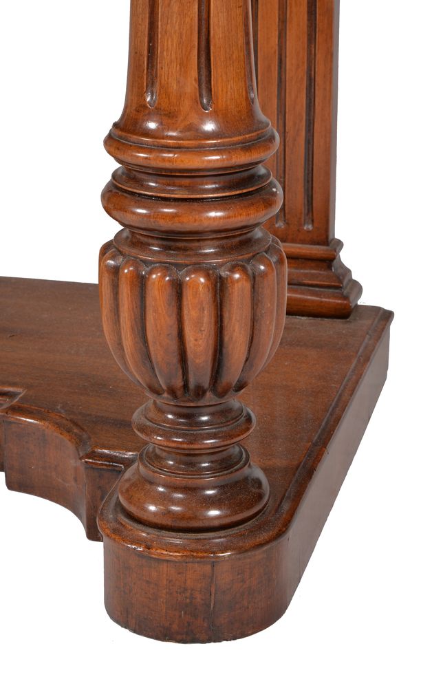 A Victorian walnut and marble topped serving table, circa 1850 - Image 3 of 7