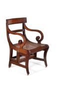 A Regency mahogany metamorphic library chair, supplied by Thomas Weeks, circa 1815