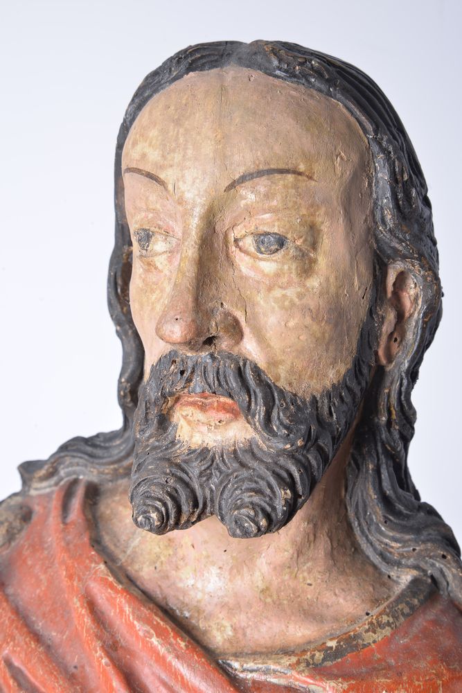 Follower of Erasmus Grasser (Munich, circa 1480-1518), a Southern German sculpted and polychrome pai - Image 4 of 5