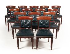 A set of fourteen William IV mahogany dining chairs, of British Government and Royal interest, circa