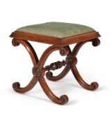 A William IV mahogany X-frame stool, circa 1835