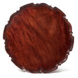 A George III mahogany 'pie crust' tray, circa 1770