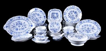 A composite Meissen Zwiebelmuster (Onion pattern) part dinner service, second half 20th century