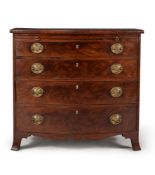 A George III mahogany bowfront chest of drawers, circa 1800