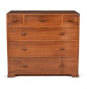 A walnut chest of drawers, by Edward Barnsley, designed in 1938