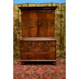 A William & Mary walnut cabinet on chest, circa 1690