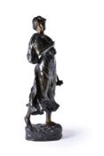 A Continental patinated bronze model of a maiden, late 19th century