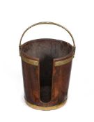 A George III mahogany and brass bound plate bucket, circa 1770