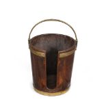 A George III mahogany and brass bound plate bucket, circa 1770