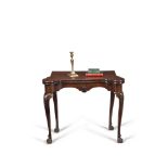 A George II Irish mahogany folding card table, circa 1750