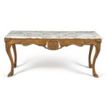 A carved giltwood and marble topped console table, in mid 18th century style, first half 20th centur
