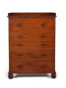 A George IV mahogany chest of drawers, attributed to Gillows, circa 1825