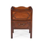 A George III mahogany tray top bedside commode, circa 1780