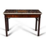 A mahogany and specimen marble mounted side or console table, of Grand Tour interest, the table Geor