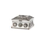 An Ottoman silver square jewellery casket