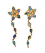 A pair of opal doublet earrings by Natalia Josca