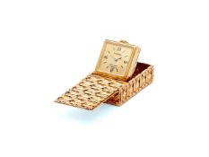 Jaeger LeCoultre for Van Cleef & Arpels, a woven gold coloured purse watch