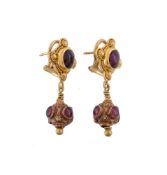 A pair of garnet earrings by Natalia Josca