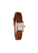 Cartier, Tank, a lady's gold coloured wrist watch