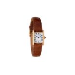 Cartier, Tank, a lady's gold coloured wrist watch