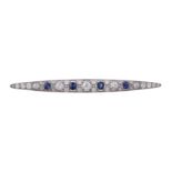 An early 20th century diamond and sapphire brooch