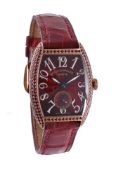 Franck Muller, Casablanca, ref. 7502 S6 R, a lady's 18 carat gold and ruby wrist watch