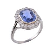 A sapphire and diamond ring