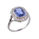 A sapphire and diamond ring