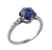 A sapphire and diamond ring