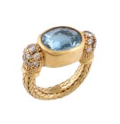A blue topaz and diamond ring by Natalia Josca