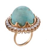 A turquoise and diamond ring by Sanz