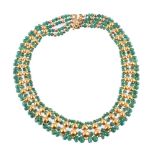 An emerald bead collar by Natalia Josca