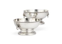 A pair of silver circular rose bowls by P. H. Vogel & Co.