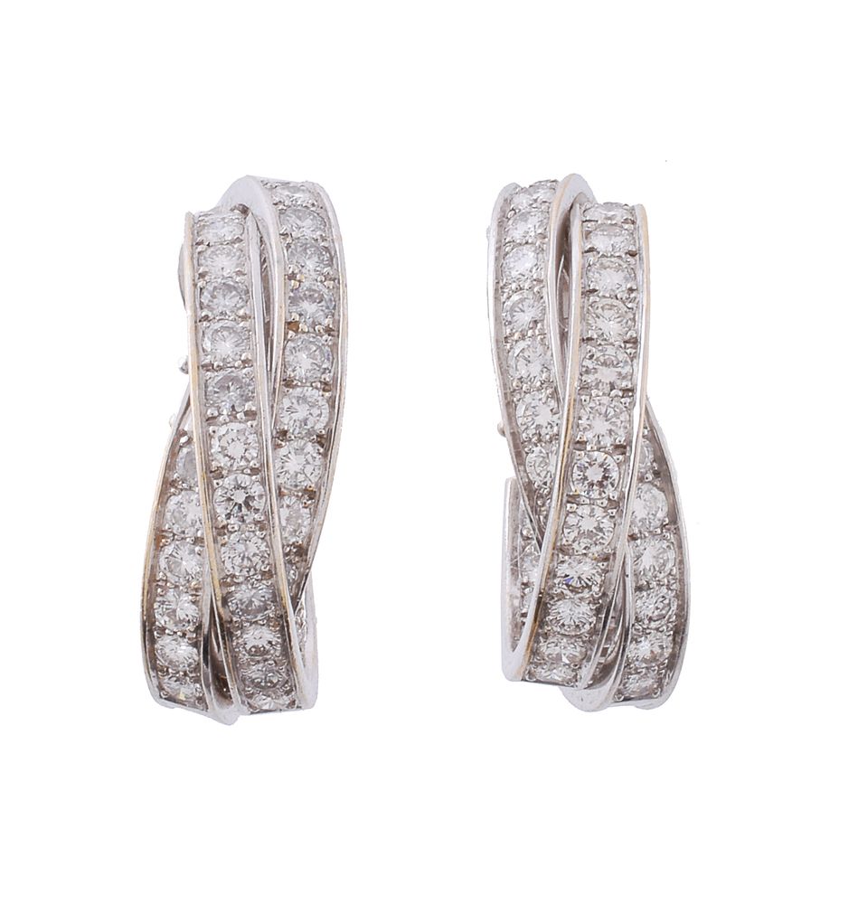 A pair of diamond earrings