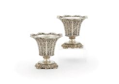 A pair of Ottoman silver spoon holders (sakizlik)