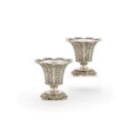 A pair of Ottoman silver spoon holders (sakizlik)