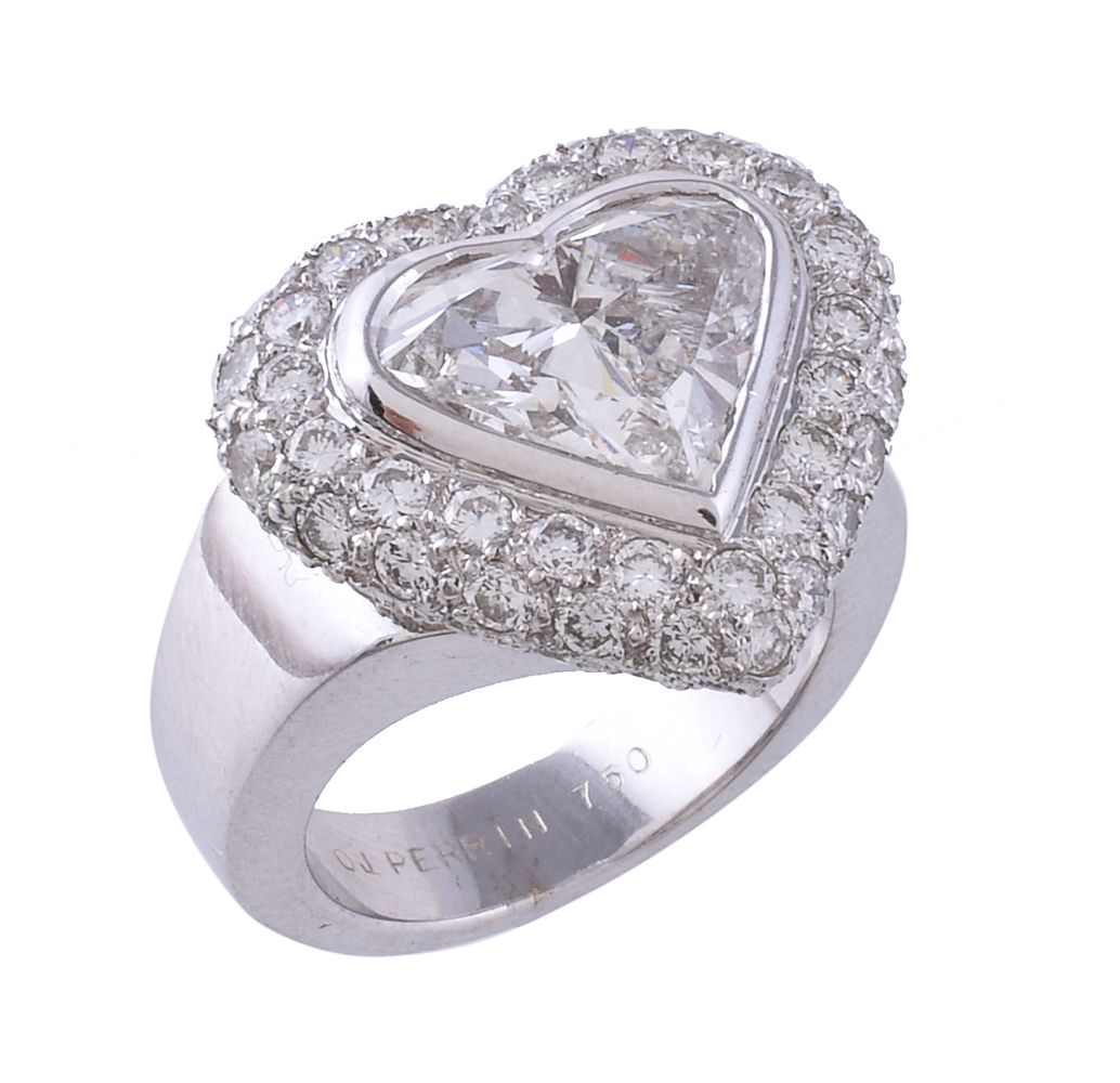 A diamond heart cluster ring by O.J.Perrin